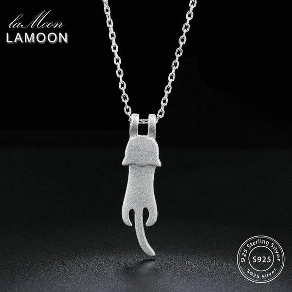 LAMOON 2018 New Lovely Cat S925 Chain Pendant Necklace 925-Sterling-Silver Jewelry Fine for Women LMNY002--JadeMoghul Inc.