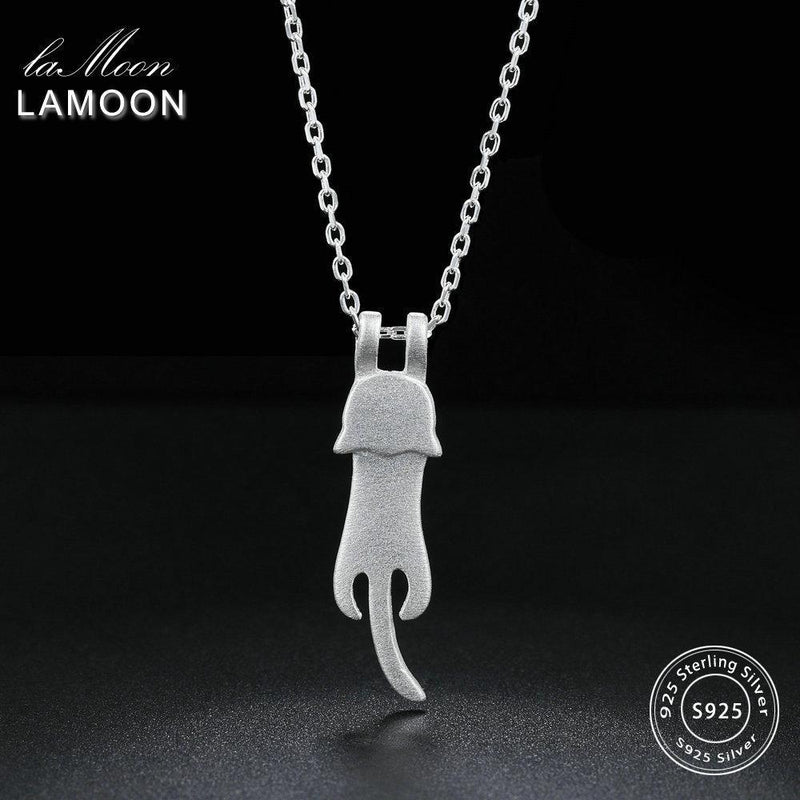 LAMOON 2018 New Lovely Cat S925 Chain Pendant Necklace 925-Sterling-Silver Jewelry Fine for Women LMNY002--JadeMoghul Inc.