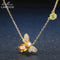 LAMOON Bee 5x7mm 1ct 100% Natural Citrine 925 Sterling Silver Jewelry 14K Yellow Gold Plated Chain Pendant Necklace S925 LMNI015--JadeMoghul Inc.