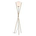 Lamps Bedroom Lamps - 20.7" X 11" X 68.9" White And Brushed Brass Frosted Glass Floor Lamp HomeRoots