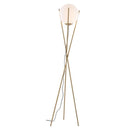 Lamps Bedroom Lamps - 20.7" X 11" X 68.9" White And Brushed Brass Frosted Glass Floor Lamp HomeRoots