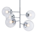 Lamps Bedroom Lamps - 25.6" x 25.6" x 63.8" Chrome, Glass, Metal, Ceiling Lamp HomeRoots