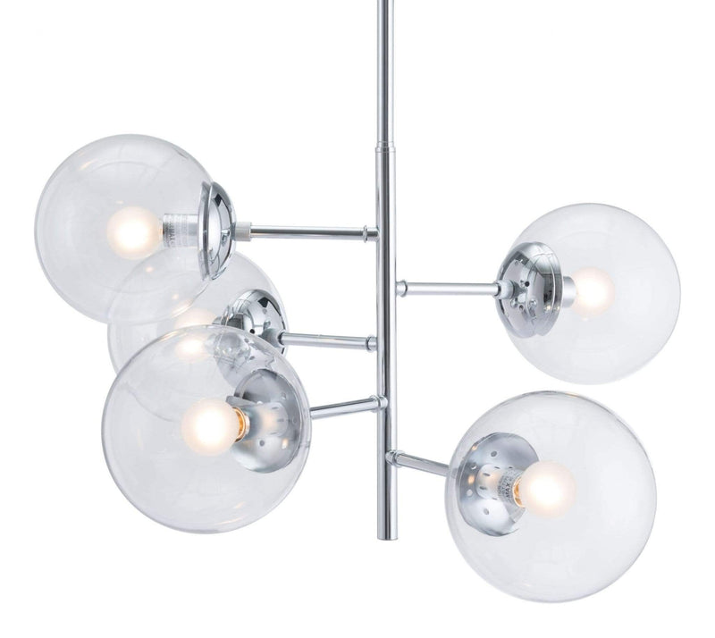 Lamps Bedroom Lamps - 25.6" x 25.6" x 63.8" Chrome, Glass, Metal, Ceiling Lamp HomeRoots