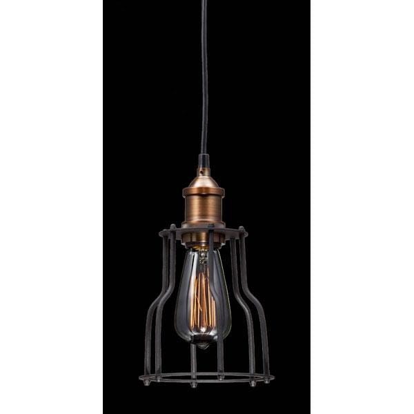 Lamps Bedroom Lamps - 5.9" X 5.9" X 10" Black And Copper Metal Ceiling Lamp HomeRoots