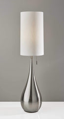 Lamps Cheap Table Lamps - 9" X 9" X 34.5" Brushed Steel Metal Table Lamp HomeRoots