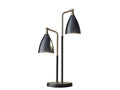 Lamps Contemporary Table Lamps - 13-24" X 8" X 24.75-32.5" Black Metal Table Lamp HomeRoots