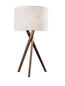 Lamps Contemporary Table Lamps - 15" X 15" X 29.5" Walnut Wood Table Lamp HomeRoots