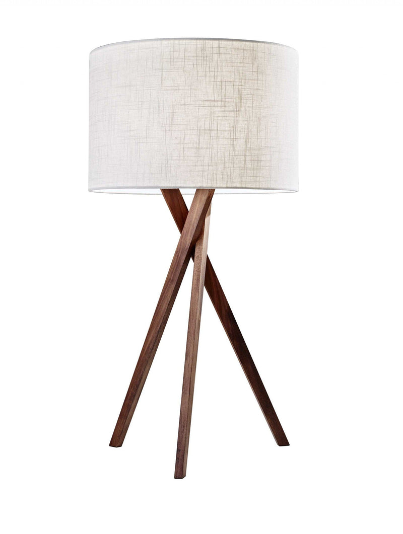 Lamps Contemporary Table Lamps - 15" X 15" X 29.5" Walnut Wood Table Lamp HomeRoots