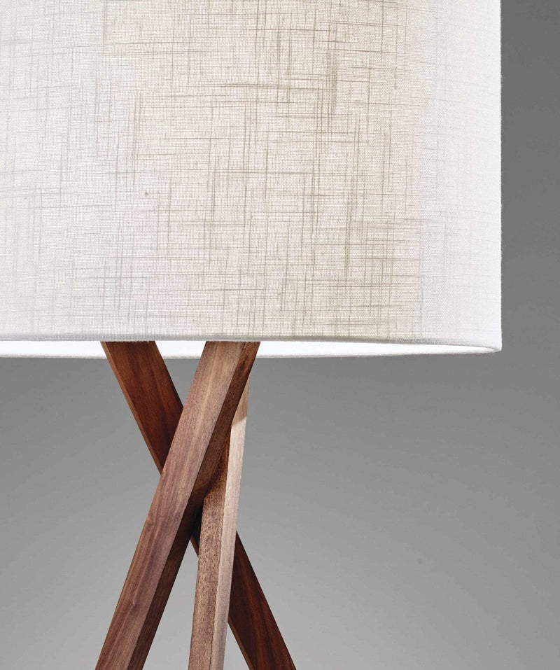 Lamps Contemporary Table Lamps - 15" X 15" X 29.5" Walnut Wood Table Lamp HomeRoots