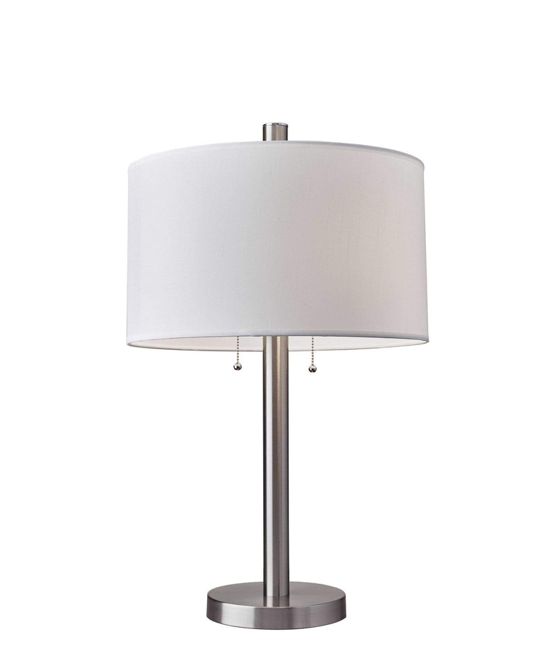 Lamps Contemporary Table Lamps - 17" X 17" X 28" Brushed Steel Metal Table Lamp HomeRoots