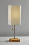 Lamps Contemporary Table Lamps - 5.25" X 5.25" X 19" Natural Wood Table Lamp HomeRoots