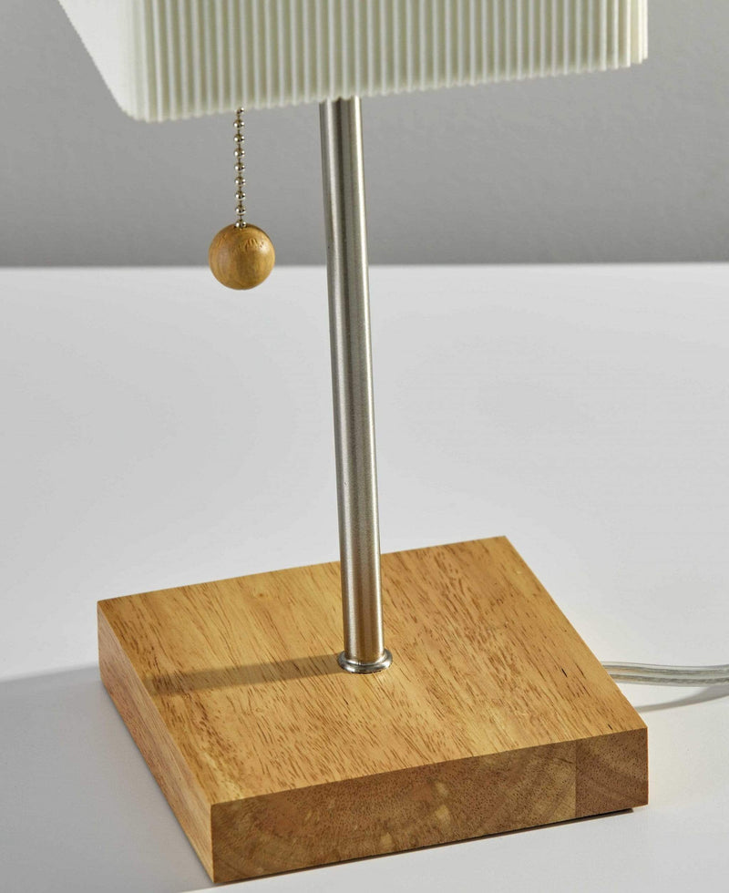 Lamps Contemporary Table Lamps - 5.25" X 5.25" X 19" Natural Wood Table Lamp HomeRoots