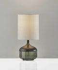 Lamps Contemporary Table Lamps - 7.5" X 7.5" X 16.25" Black Wood/Glass Table Lamp HomeRoots