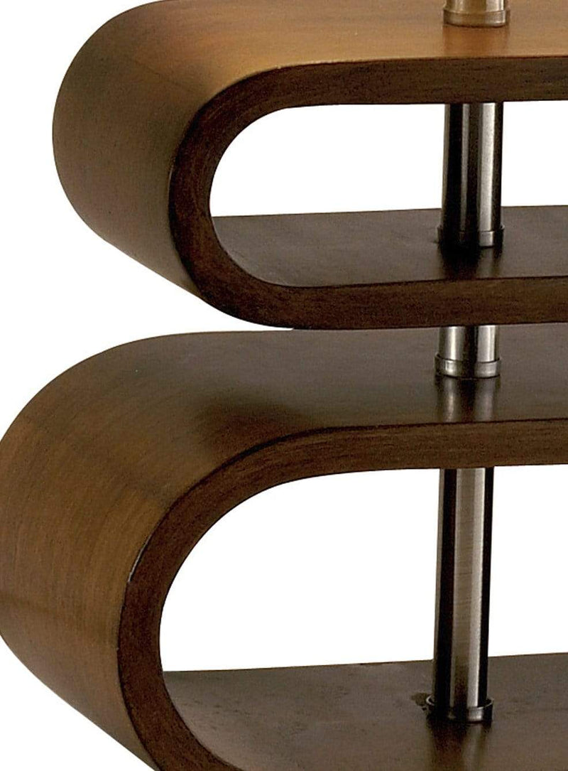 Lamps Contemporary Table Lamps - 9.25" X 6" X 19.5" Walnut Wood Table Lamp HomeRoots