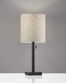 Lamps Contemporary Table Lamps - 9" X 9" X 22" Bronze Metal Table Lamp HomeRoots