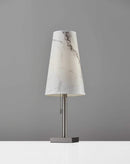 Lamps Contemporary Table Lamps 9" X 9" X 24" Brushed Steel Metal Table Lamp 2494 HomeRoots