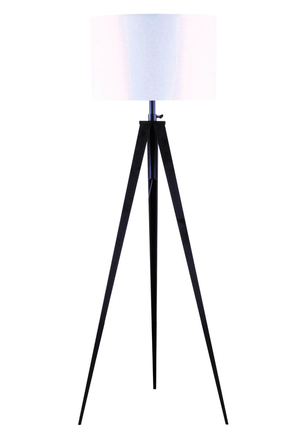 Lamps Cool Lamps - 1" X 1" X 59~73" White Black Metal Shade Floor Lamp HomeRoots