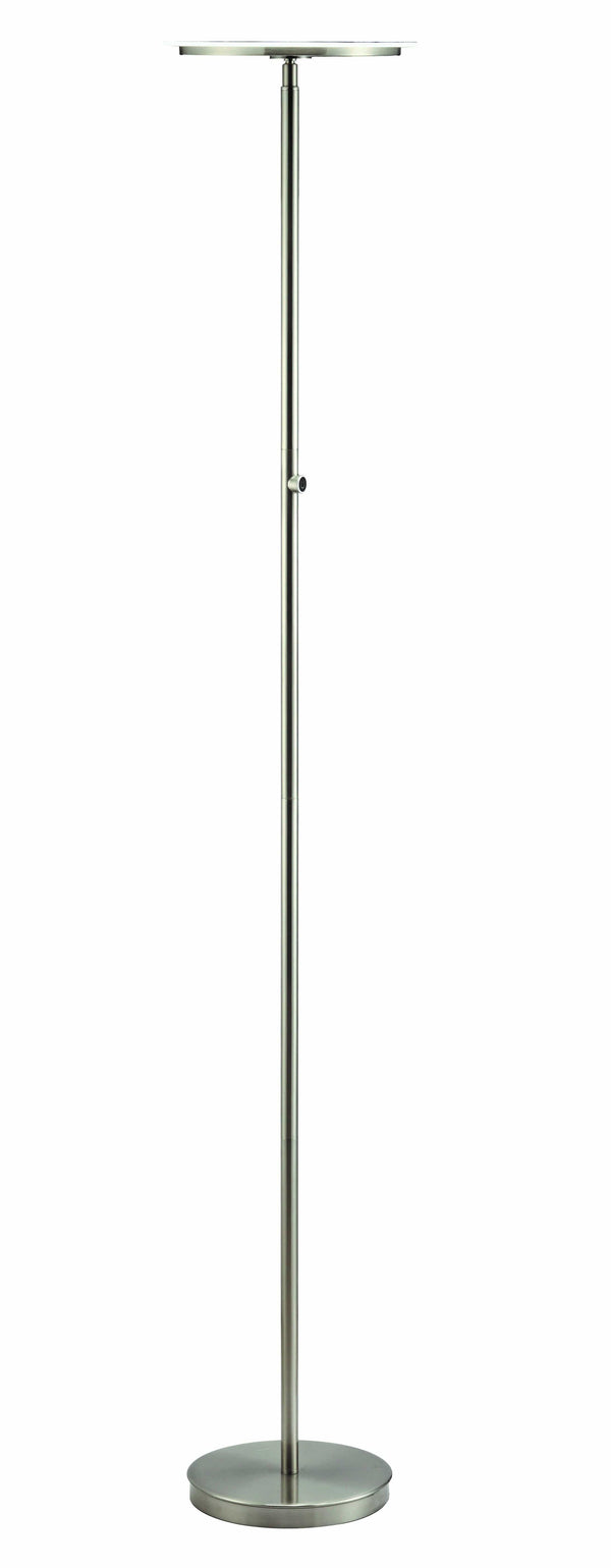 Lamps Cool Lamps - 10" X 10" X 70" Brushed Nickel Metal LED Light Floor Lamp HomeRoots