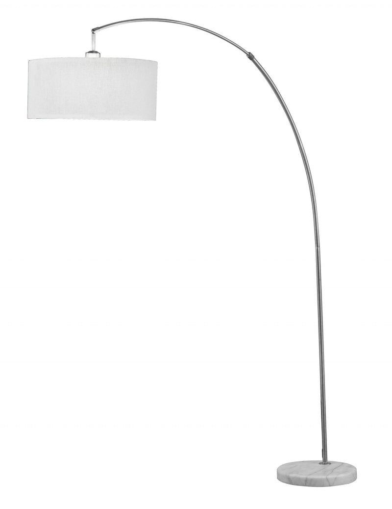 Lamps Cool Lamps - 78" Brushed Nickel Marble Metal Shade Floor Lamp HomeRoots