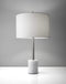 Lamps Cool Table Lamps 15" X 15" X 28" Brushed Steel Marble Table Lamp 2765 HomeRoots