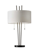 Lamps Cool Table Lamps - 16" X 16" X 28" Brushed Steel Metal Table Lamp HomeRoots