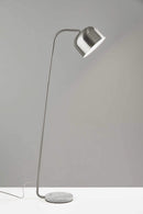 Lamps Cute Lamps - 10" X 23" X 60" Brushed Steel Metal Floor Lamp HomeRoots