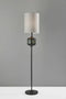 Lamps Cute Lamps - 11" X 11" X 61.25" Black Wood/Glass Floor Lamp HomeRoots