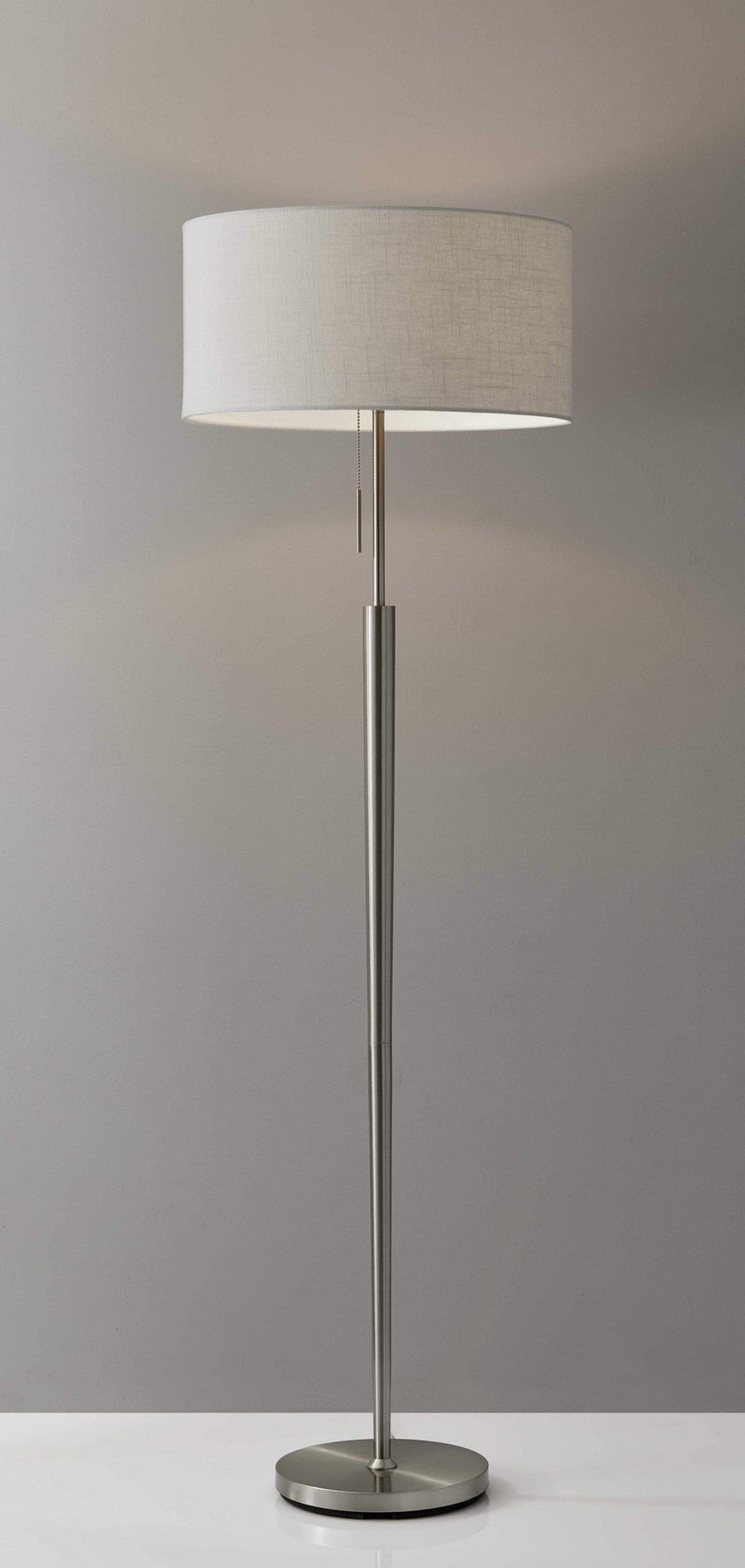 Lamps Cute Lamps - 19" X 11" X 65" Brushed Steel Metal Floor Lamp HomeRoots