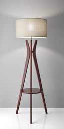 Lamps Cute Lamps - 20" X 20" X 59.5" Walnut Wood Shelf Floor Lamp HomeRoots