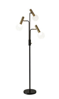 Lamps Cute Lamps - 27" X 20" X 70" Black Metal LED 3-Arm Floor Lamp HomeRoots