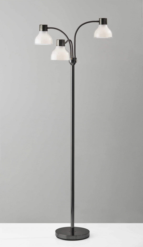 Lamps Cute Lamps - 30" X 30" X 69" Black Metal 3-Arm Floor Lamp HomeRoots