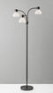 Lamps Cute Lamps - 30" X 30" X 69" Black Metal 3-Arm Floor Lamp HomeRoots