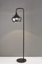 Lamps Decorative Lamps - 12" X 18" X 63.5" Black Metal Floor Lamp HomeRoots