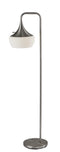 Lamps Decorative Lamps - 12" X 18" X 63.5" Brushed steel Metal Floor Lamp HomeRoots
