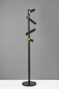 Lamps Decorative Lamps - 14" X 14" X 72" Black Metal LED Floor Lamp HomeRoots