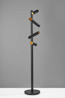 Lamps Decorative Lamps - 14" X 14" X 72" Black Metal LED Floor Lamp HomeRoots