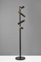 Lamps Decorative Lamps - 14" X 14" X 72" Black Metal LED Floor Lamp HomeRoots
