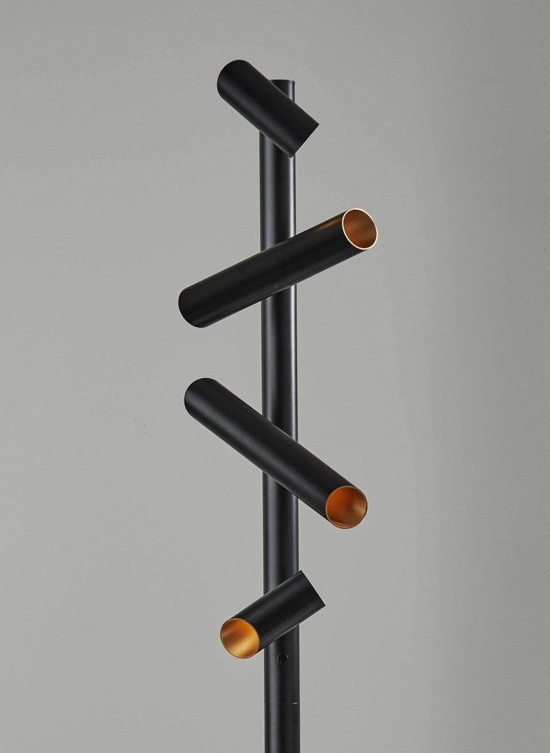 Lamps Decorative Lamps - 14" X 14" X 72" Black Metal LED Floor Lamp HomeRoots