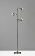 Lamps Decorative Lamps - 15" X 9" X 63.25" Brushed steel Metal LED Tree Lamp HomeRoots