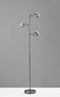 Lamps Decorative Lamps - 15" X 9" X 63.25" Brushed steel Metal LED Tree Lamp HomeRoots