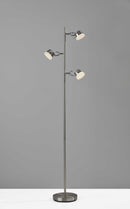 Lamps Decorative Lamps - 15" X 9" X 63.25" Brushed steel Metal LED Tree Lamp HomeRoots