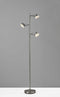 Lamps Decorative Lamps - 15" X 9" X 63.25" Brushed steel Metal LED Tree Lamp HomeRoots