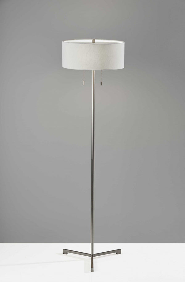 Lamps Decorative Lamps - 16" X 16" X 60" Brushed steel Metal Floor Lamp HomeRoots
