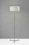 Lamps Decorative Lamps - 16" X 16" X 60" Brushed steel Metal Floor Lamp HomeRoots