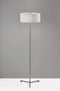 Lamps Decorative Lamps - 16" X 16" X 60" Brushed steel Metal Floor Lamp HomeRoots