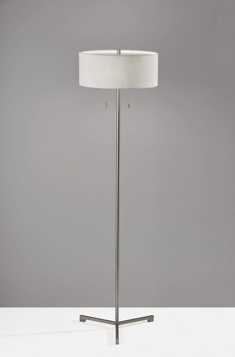 Lamps Decorative Lamps - 16" X 16" X 60" Brushed steel Metal Floor Lamp HomeRoots