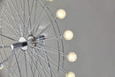 Lamps Decorative Lamps - 18" X 5.25" X 22" Chrome Metal Large LED Ferris Wheel Lamp HomeRoots