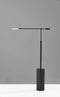 Lamps Decorative Lamps - 28" X 6" X 45.5-64" Black Metal LED Floor Lamp HomeRoots