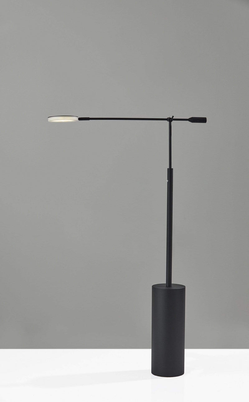 Lamps Decorative Lamps - 28" X 6" X 45.5-64" Black Metal LED Floor Lamp HomeRoots