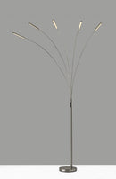 Lamps Decorative Lamps - 60" X 44" X 93" Brushed steel Metal LED Arc Lamp HomeRoots